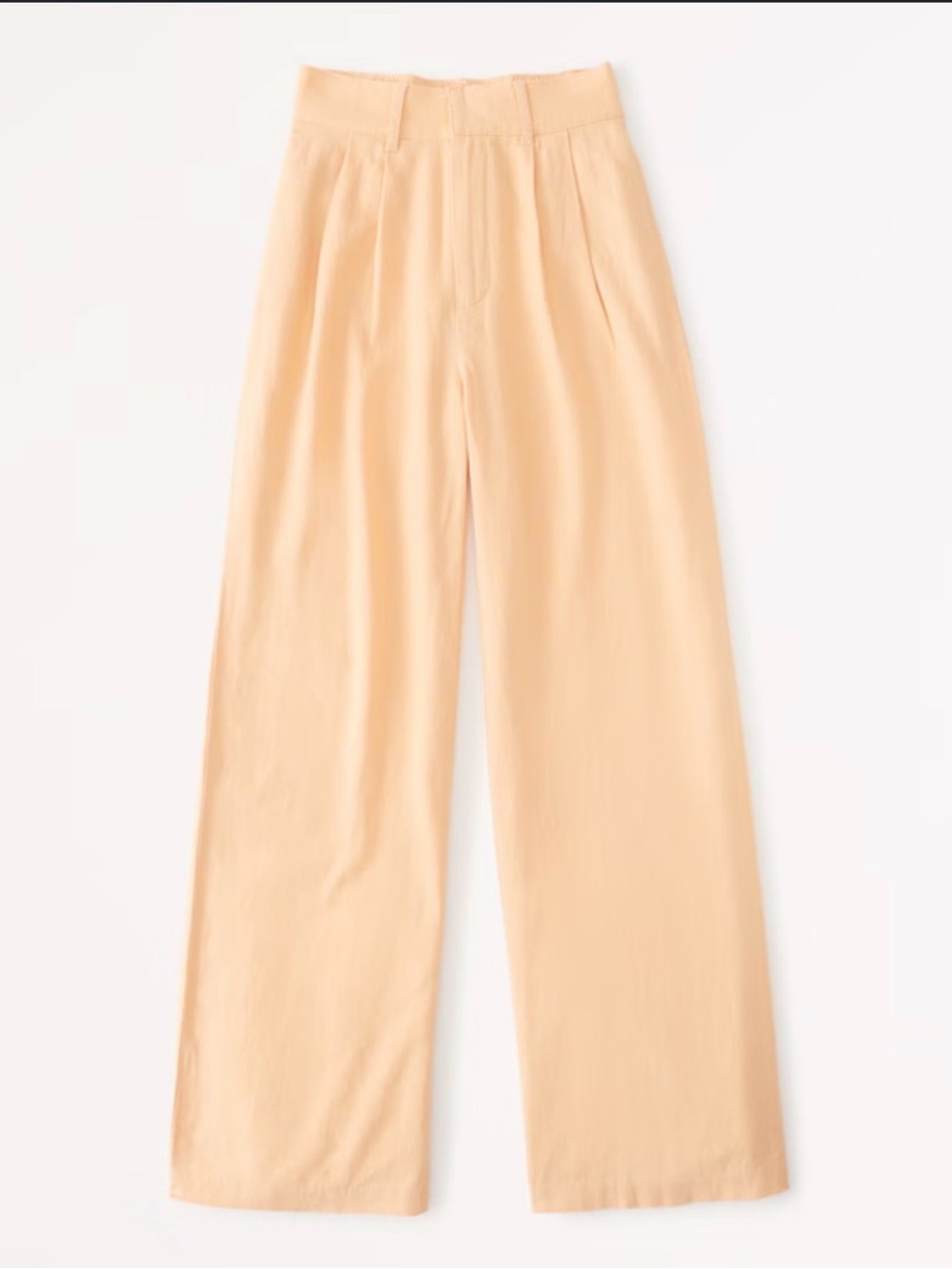 Abercrombie & Fitch Peach Wide Leg Linen-Blend Pants - Picture 9 of 10